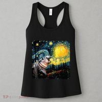 Moodeng Starry Night Van Gogh Funny Moodeng Meme Women's Tank Top thumb 3
