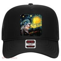 Moodeng Starry Night Van Gogh Funny Moodeng Meme Hat thumb 0