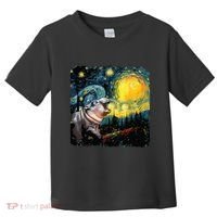 Moodeng Starry Night Van Gogh Funny Moodeng Meme Toddler T-Shirt thumb 0