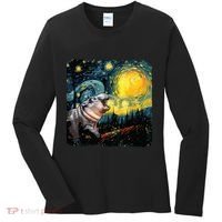 Moodeng Starry Night Van Gogh Funny Moodeng Meme Women's Long Sleeve Shirt thumb 0