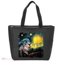 Moodeng Starry Night Van Gogh Funny Moodeng Meme Tote Bag thumb 0