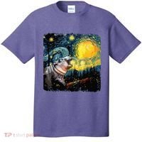 Moodeng Starry Night Van Gogh Funny Moodeng Meme T-Shirt thumb 0