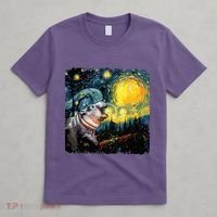 Moodeng Starry Night Van Gogh Funny Moodeng Meme T-Shirt thumb 4