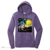 Moodeng Starry Night Van Gogh Funny Moodeng Meme Women's Hoodie thumb 0