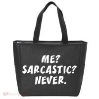 Me Sarcastic Never Great Gift Funny Sayings Gift Tote Bag thumb 0