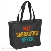 Me Sarcastic Never Funny Sarcastic Quote Tote Bag thumb 2