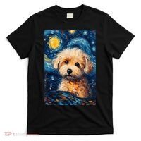 Maltipoo Starry Night Van Gogh Maltese Poodle Dog Art T-Shirt thumb 0