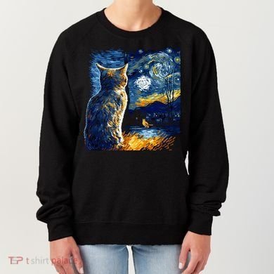 Majestic Starry Night Cat Women's Sweatshirt