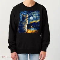 Majestic Starry Night Cat Women's Sweatshirt thumb 0