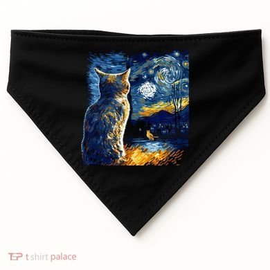 Majestic Starry Night Cat USA-Made Doggie Bandana