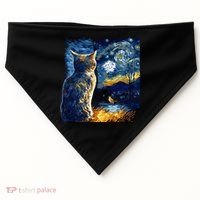 Majestic Starry Night Cat USA-Made Doggie Bandana thumb 0