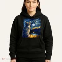 Majestic Starry Night Cat Hoodie thumb 5