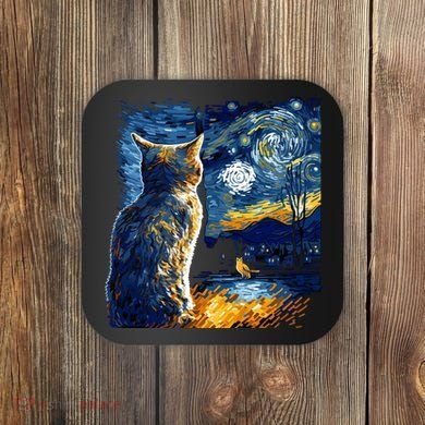 Majestic Starry Night Cat Coaster