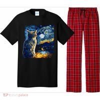 Majestic Starry Night Cat Pajama Set thumb 0
