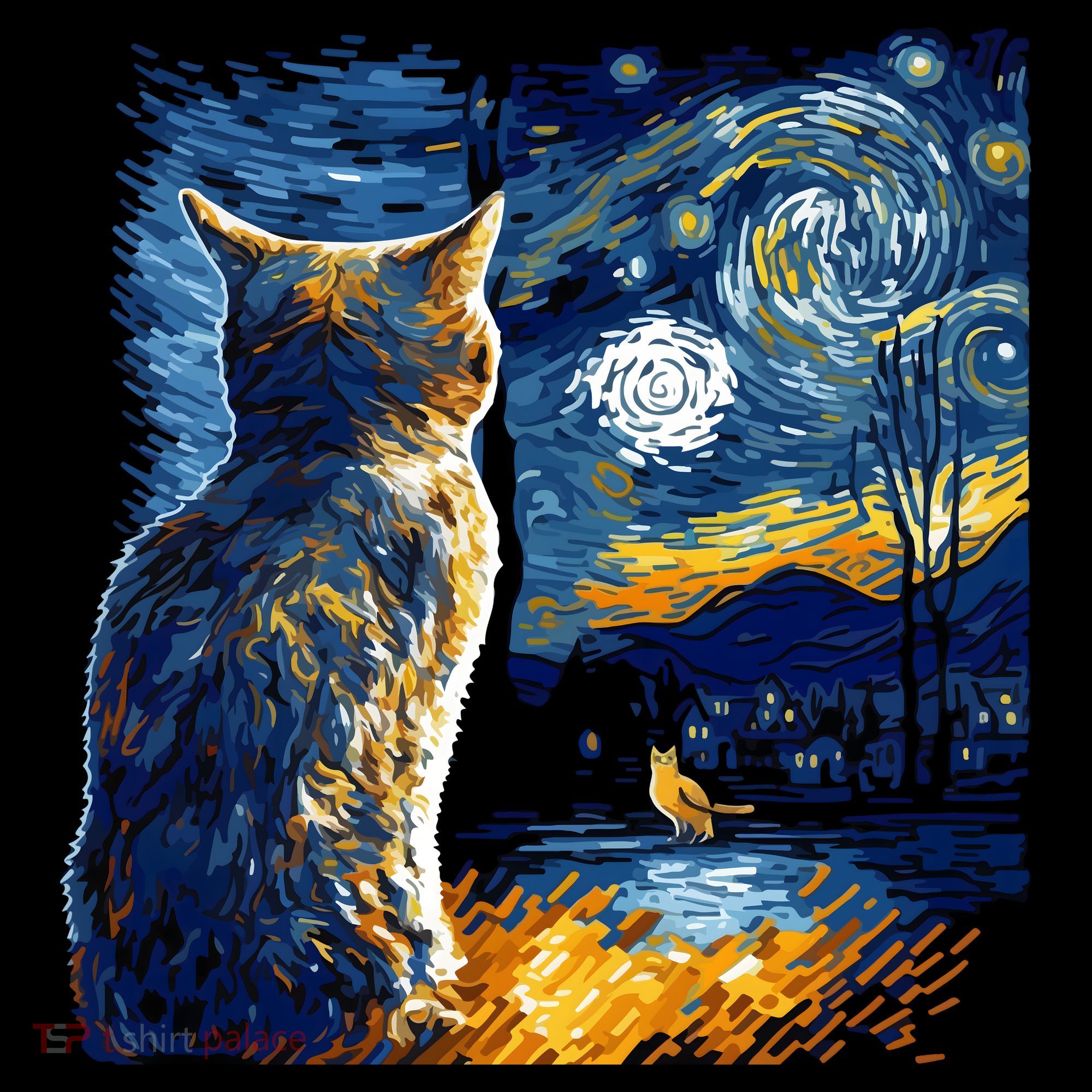 Majestic Starry Night Cat Women's Hoodie
