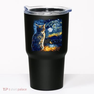 Majestic Starry Night Cat Tumbler