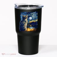 Majestic Starry Night Cat Tumbler thumb 0