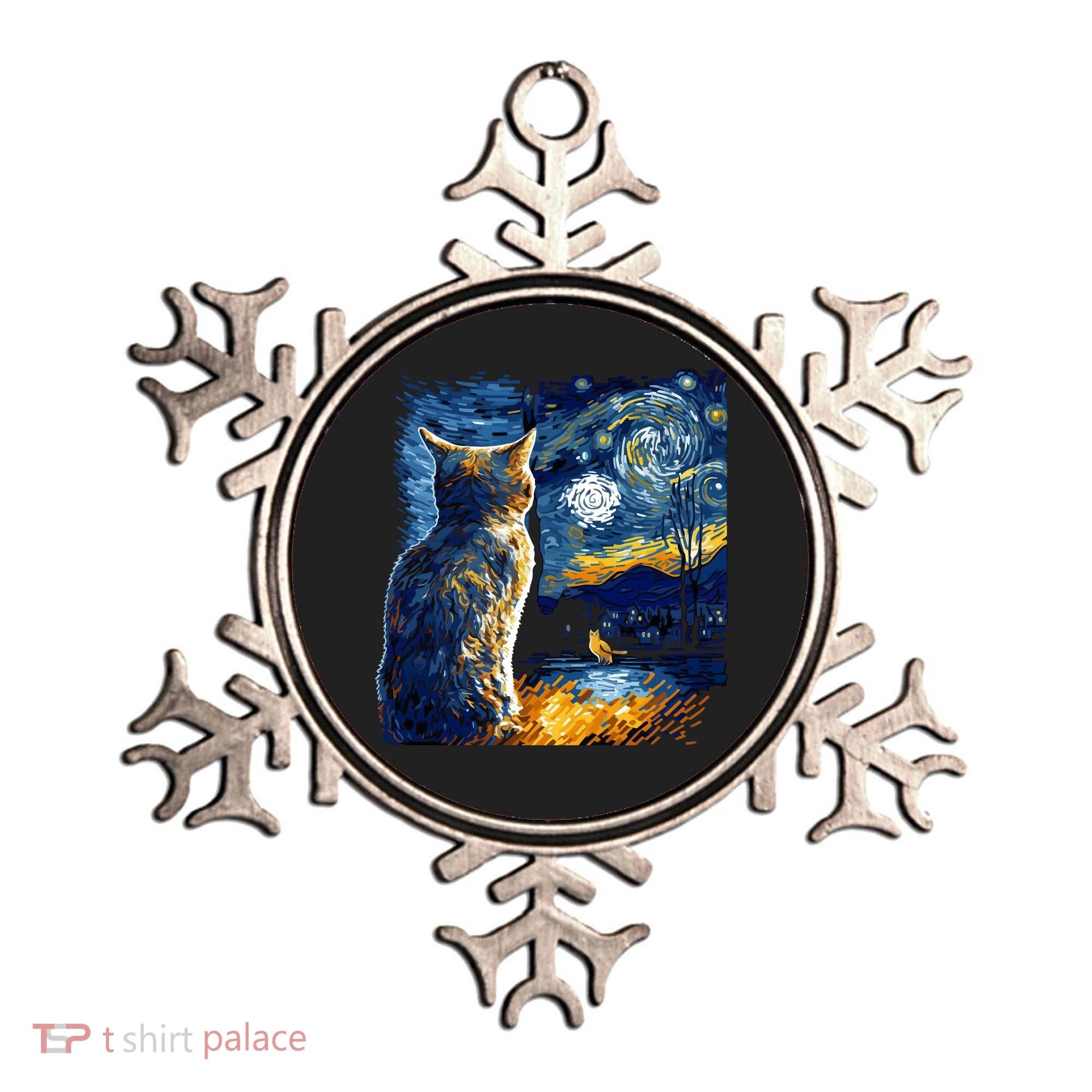Majestic Starry Night Cat Ornament