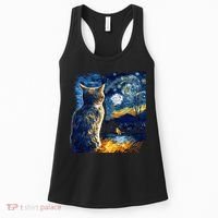 Majestic Starry Night Cat Women's Tank Top thumb 0