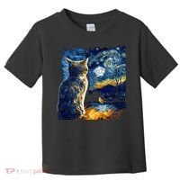 Majestic Starry Night Cat Toddler T-Shirt thumb 0