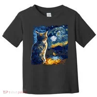 Majestic Starry Night Cat Toddler T-Shirt thumb 0