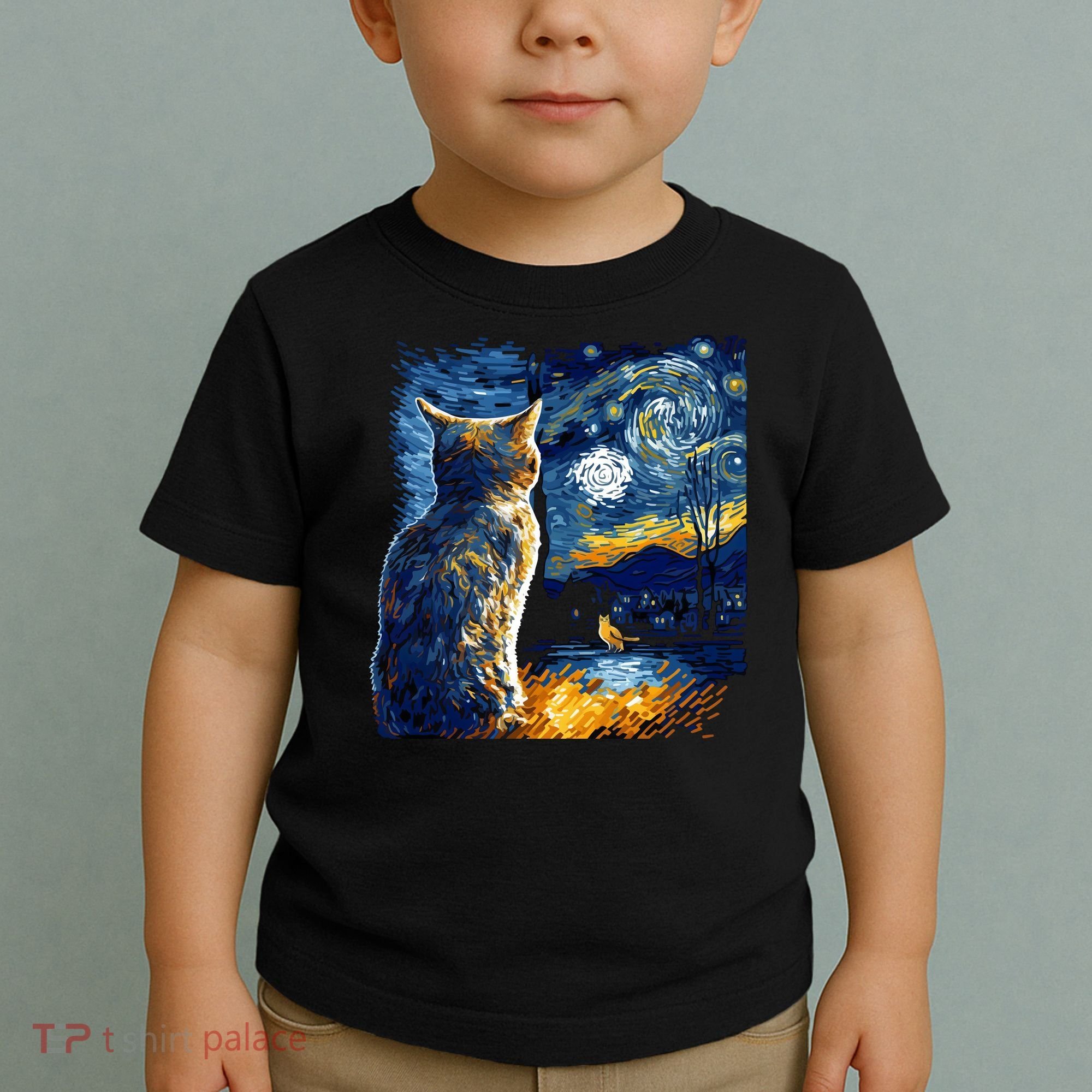 Majestic Starry Night Cat Toddler T-Shirt