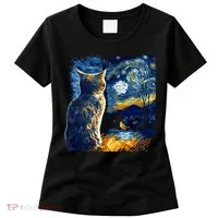 Majestic Starry Night Cat Women's T-Shirt thumb 0
