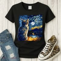 Majestic Starry Night Cat Women's T-Shirt thumb 3