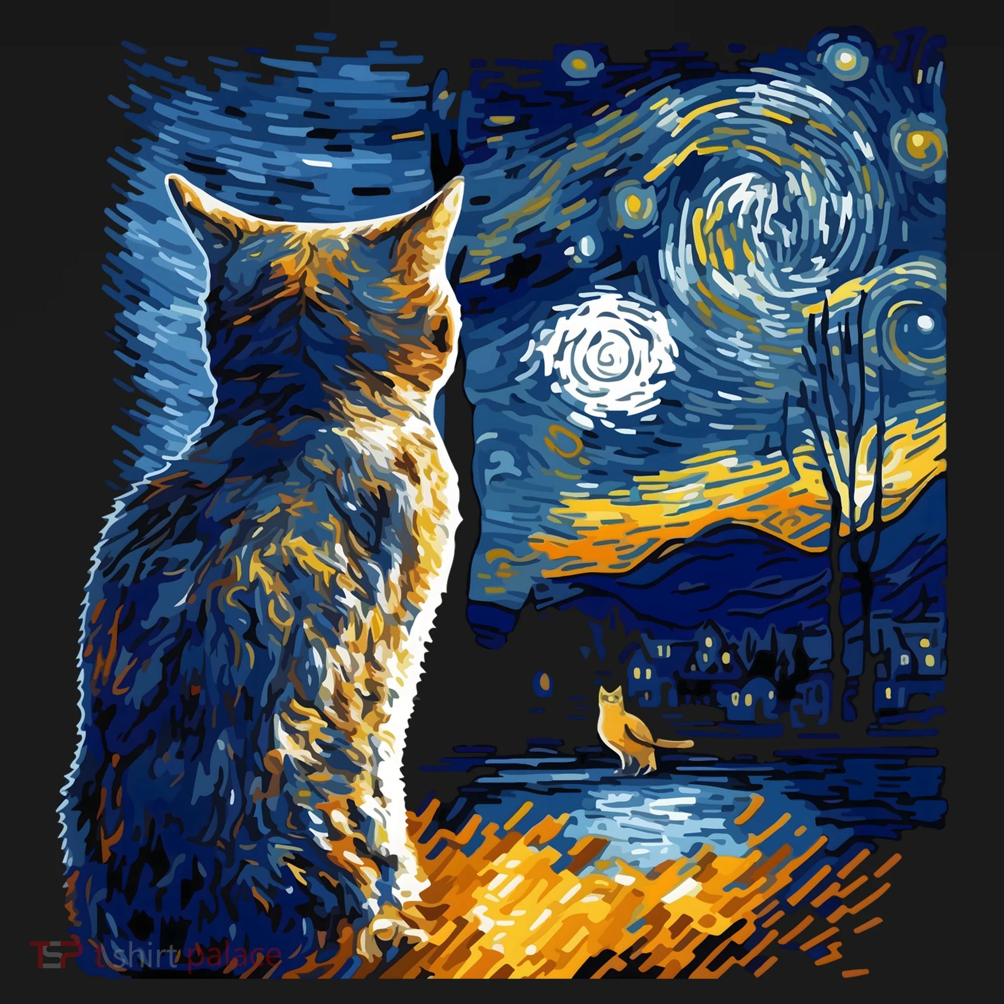 Majestic Starry Night Cat Women's T-Shirt
