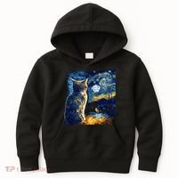 Majestic Starry Night Cat Kids Hoodie thumb 0