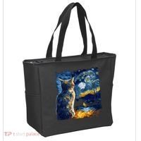 Majestic Starry Night Cat Tote Bag thumb 2