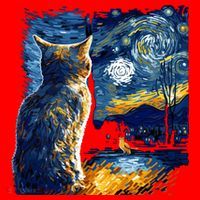 Majestic Starry Night Cat Santa Hat thumb 1
