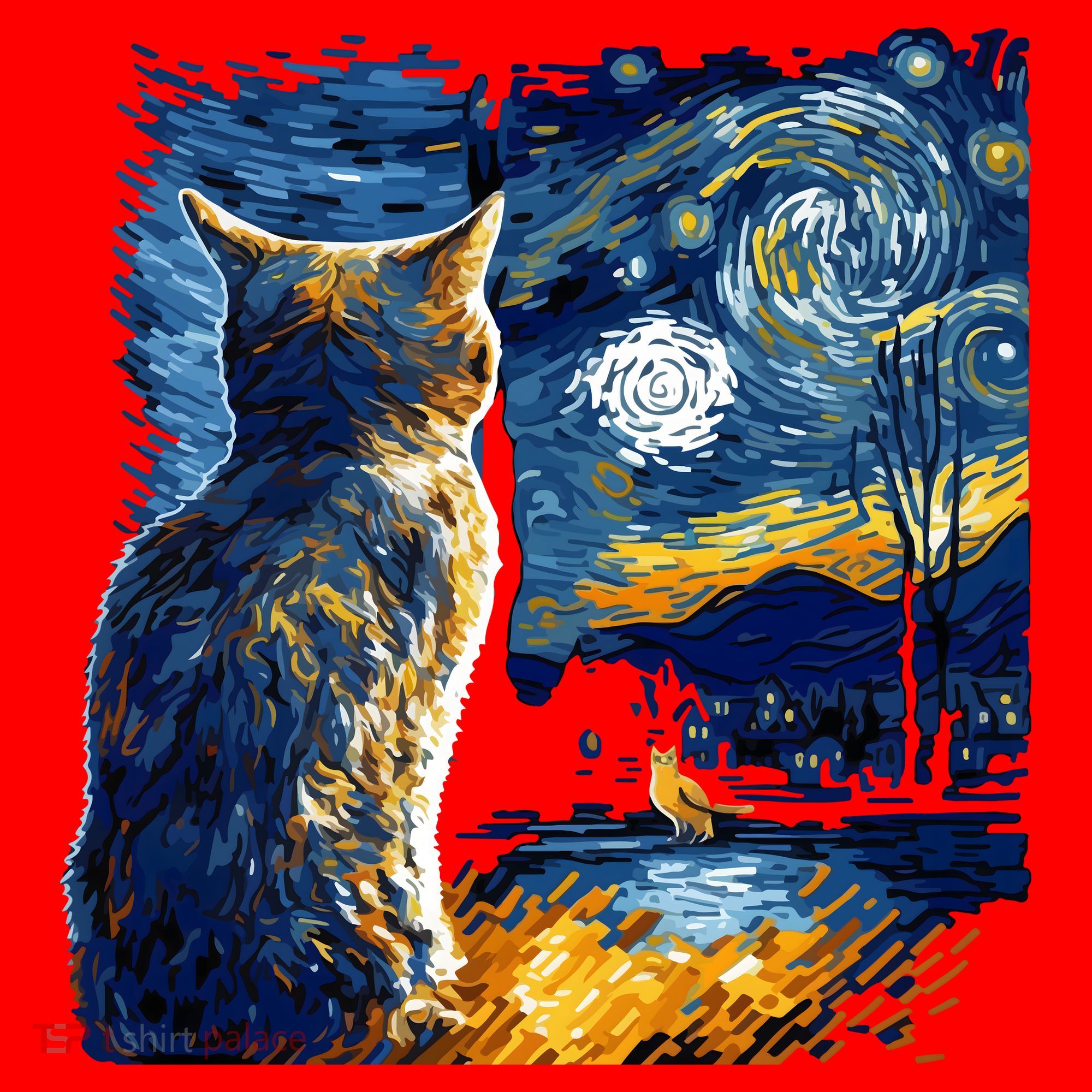 Majestic Starry Night Cat Santa Hat