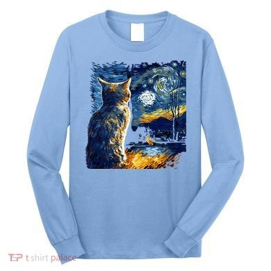 Majestic Starry Night Cat Long Sleeve Shirt