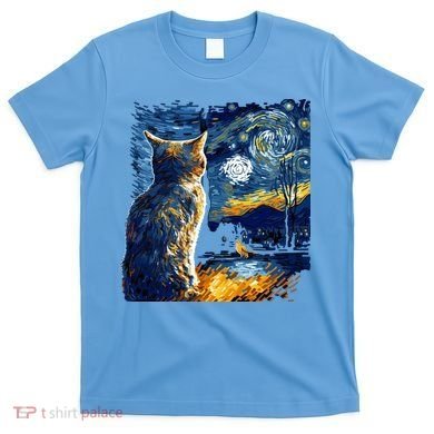 Majestic Starry Night Cat T-Shirt
