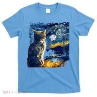 Majestic Starry Night Cat T-Shirt thumb 0