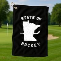 Minnesota State Of Hockey Golf Towel thumb 1