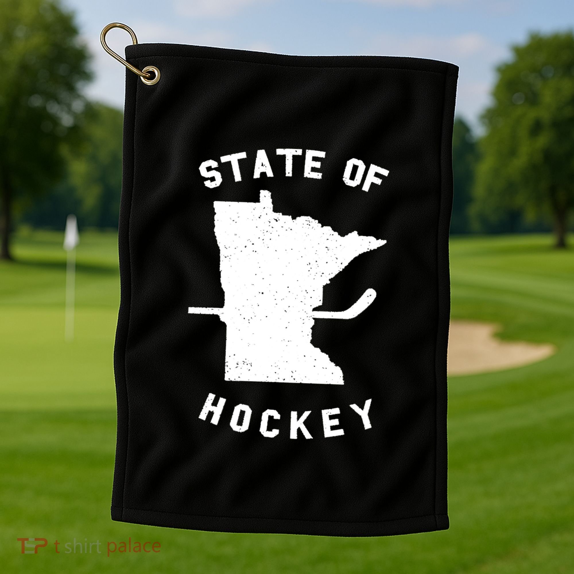 Minnesota State Of Hockey Golf Towel