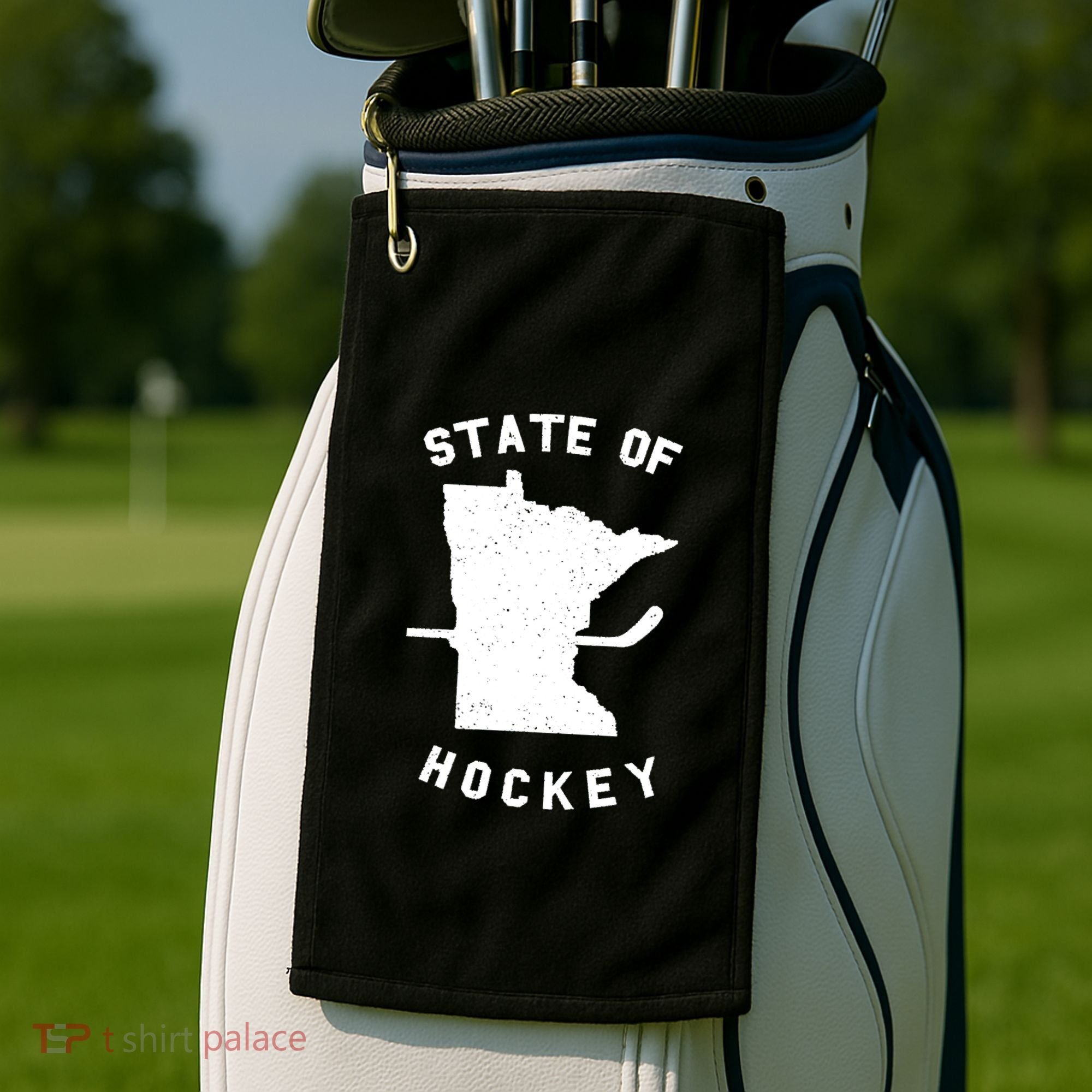 Minnesota State Of Hockey Golf Towel