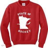 Minnesota State Of Hockey Kids Sweatshirt thumb 0