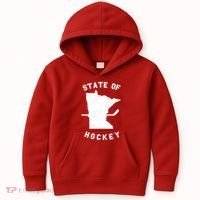 Minnesota State Of Hockey Kids Hoodie thumb 0