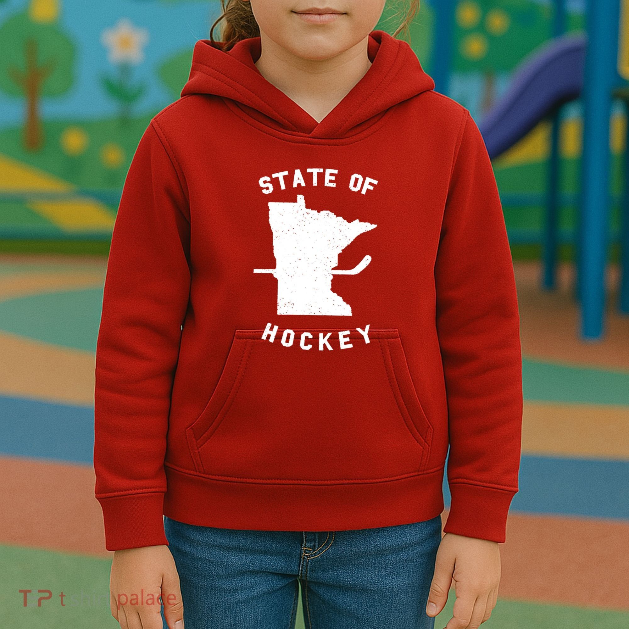 Minnesota State Of Hockey Kids Hoodie