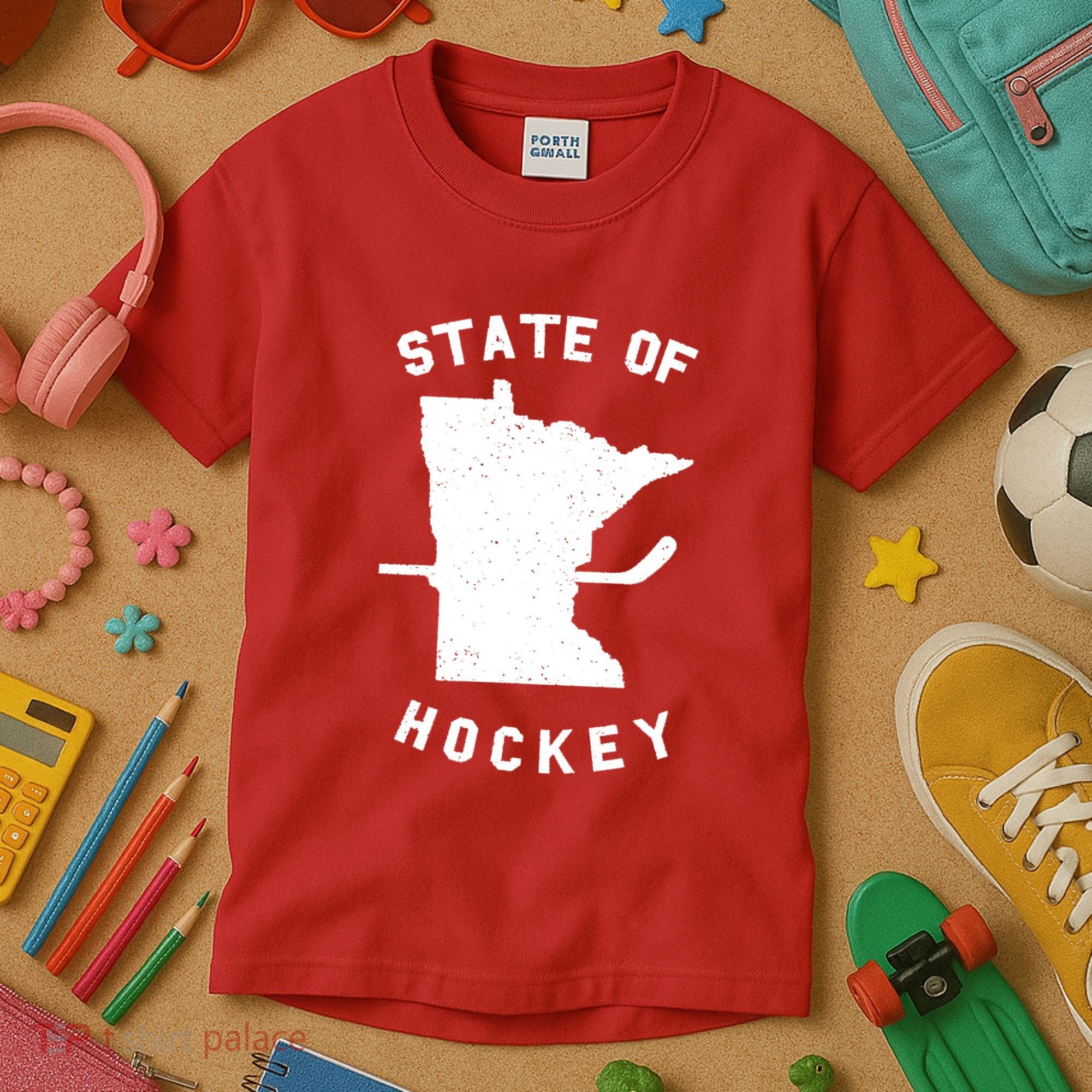 Minnesota State Of Hockey Kids T-Shirt
