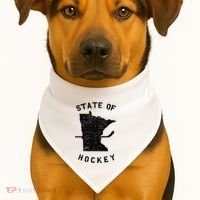 Minnesota State Of Hockey USA-Made Doggie Bandana thumb 1