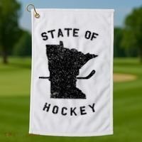 Minnesota State Of Hockey Golf Towel thumb 1