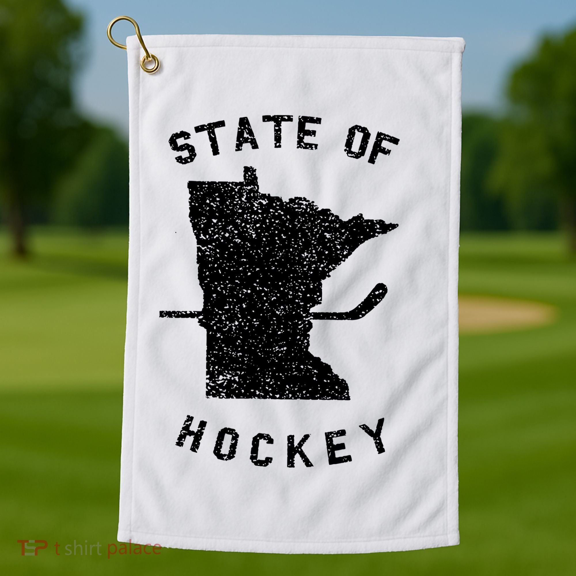 Minnesota State Of Hockey Golf Towel