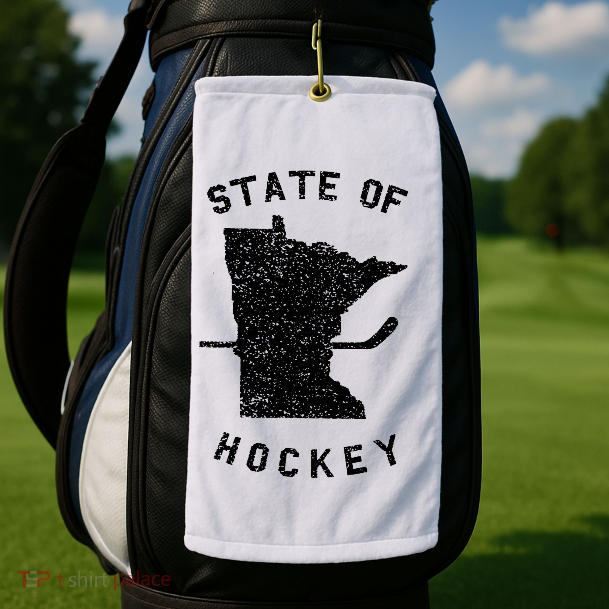 Minnesota State Of Hockey Golf Towel