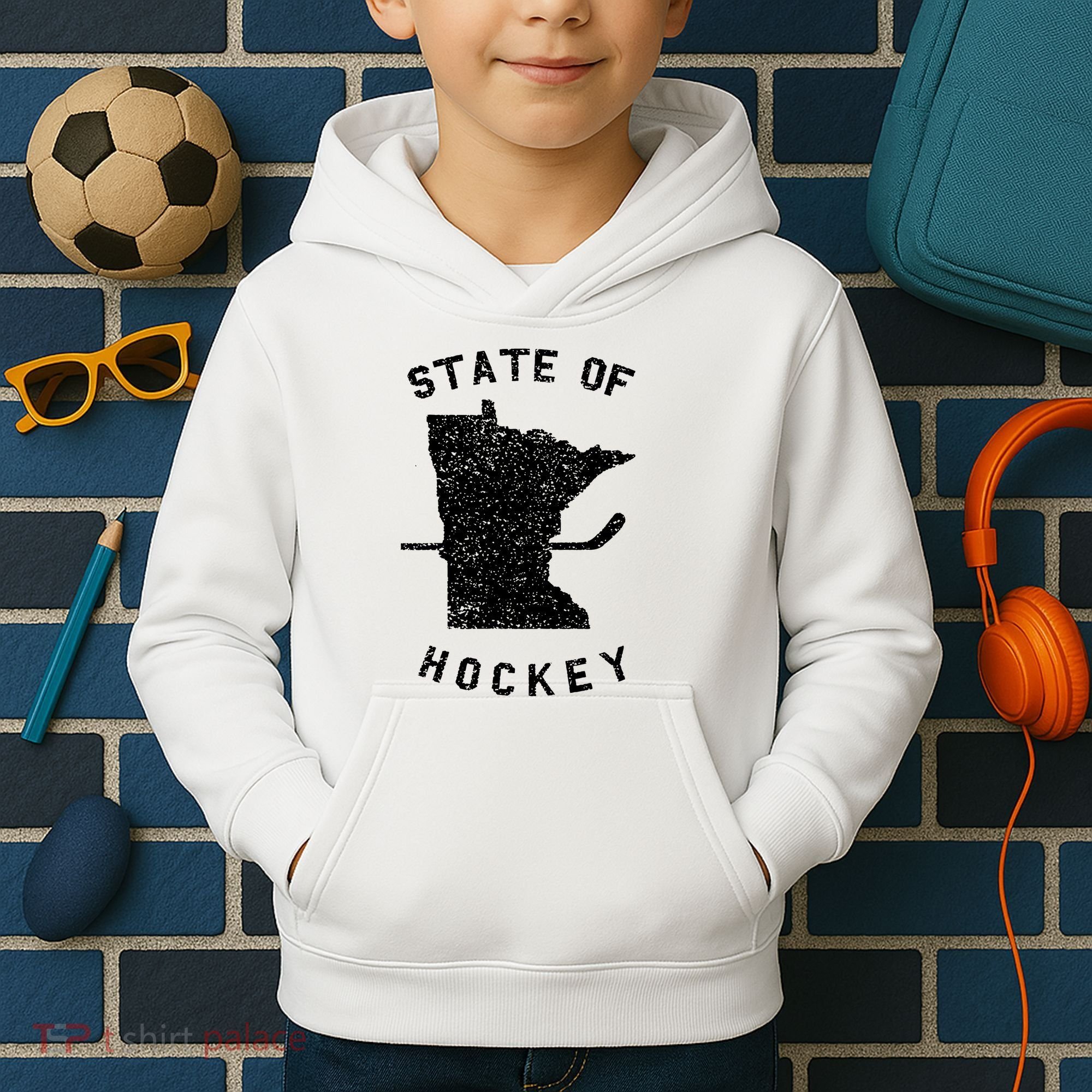 Minnesota State Of Hockey Kids Hoodie