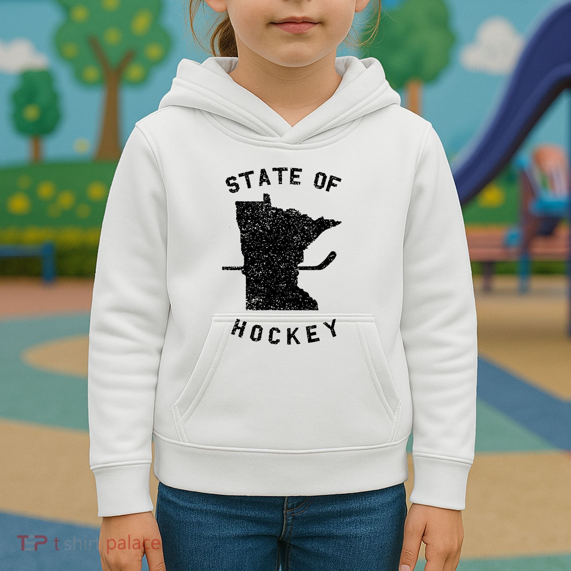 Minnesota State Of Hockey Kids Hoodie