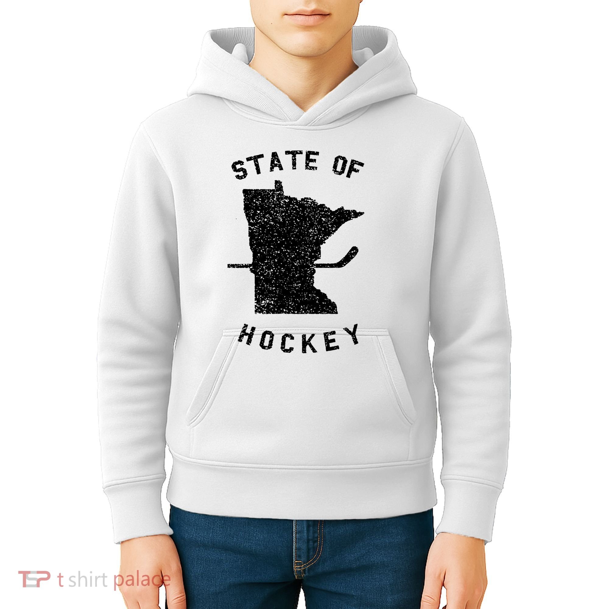 Minnesota State Of Hockey Kids Hoodie